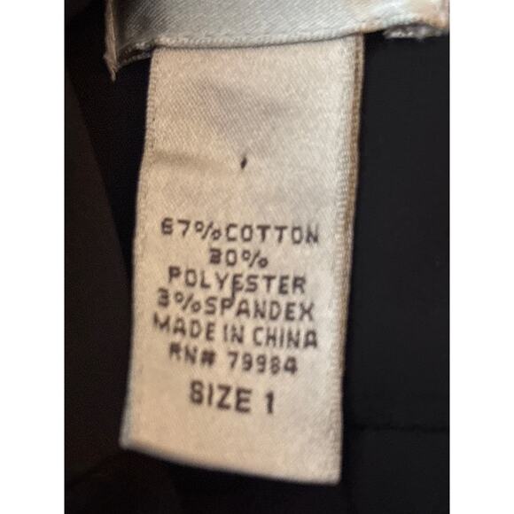 Chicos Black Button Up Blouse Sz 1/M/8 Professional Capsule Wardrobe Crisp Lines - Picture 6 of 9
